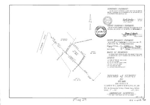 Click to see Record of Survey Book 15, pg. 29 (2011) of Nevada County Recorders Survey Maps Book 15
