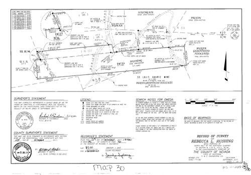 Click to see Record of Survey Book 15, pg. 30 (2011) of Nevada County Recorders Survey Maps Book 15