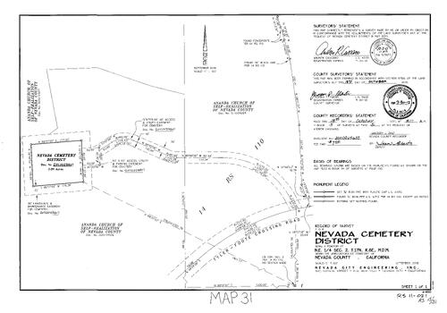 Click to see Record of Survey Book 15, pg. 31 (2011) of Nevada County Recorders Survey Maps Book 15