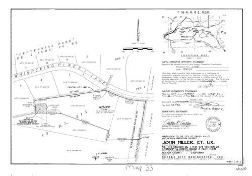 Click to see Record of Survey Book 15, pg. 33 (2011) of Nevada County Recorders Survey Maps Book 15