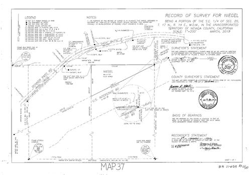 Click to see Record of Survey Book 15, pg. 37 (2011) of Nevada County Recorders Survey Maps Book 15