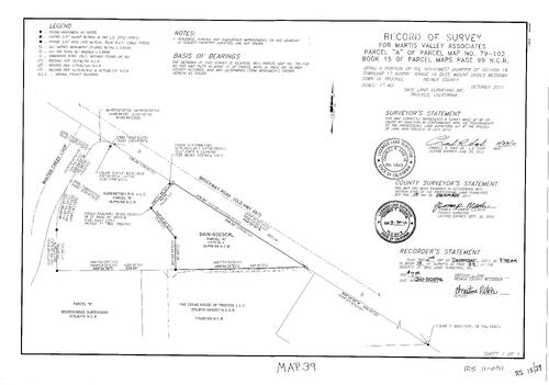 Click to see Record of Survey Book 15, pg. 39 (2011) of Nevada County Recorders Survey Maps Book 15