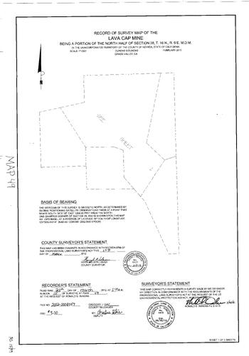 Click to see Record of Survey Book 15, pg. 49 (2012) of Nevada County Recorders Survey Maps Book 15