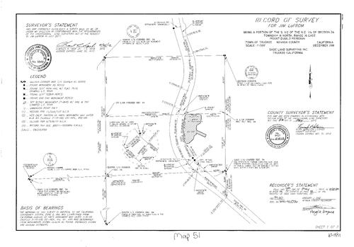 Click to see Record of Survey Book 15, pg. 51 (2012) of Nevada County Recorders Survey Maps Book 15