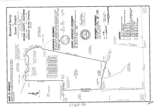 Click to see Record of Survey Book 15, pg. 56 (2012) of Nevada County Recorders Survey Maps Book 15