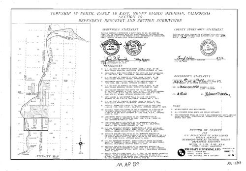 Click to see Record of Survey Book 15, pg. 59 (2012) of Nevada County Recorders Survey Maps Book 15