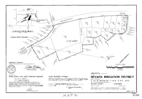 Click to see Record of Survey Book 15, pg. 61 (2012) of Nevada County Recorders Survey Maps Book 15