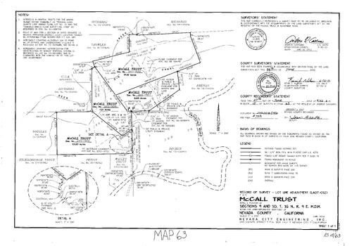 Click to see Record of Survey Book 15, pg. 63 (2012) of Nevada County Recorders Survey Maps Book 15