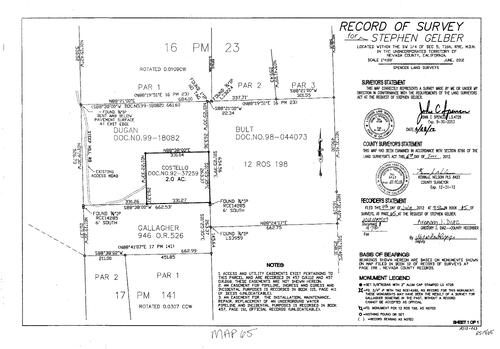 Click to see Record of Survey Book 15, pg. 65 (2012) of Nevada County Recorders Survey Maps Book 15