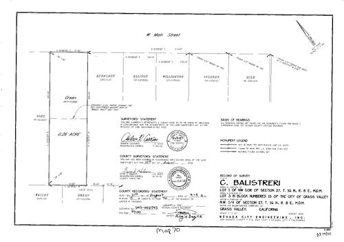 Click to see Record of Survey Book 15, pg. 70 (2012) of Nevada County Recorders Survey Maps Book 15