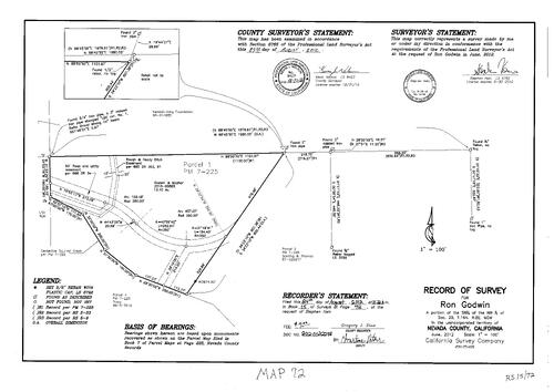 Click to see Record of Survey Book 15, pg. 72 (2012) of Nevada County Recorders Survey Maps Book 15