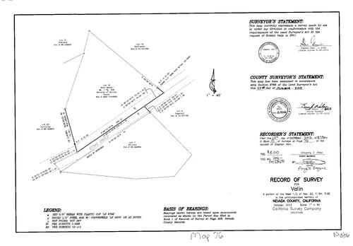 Click to see Record of Survey Book 15, pg. 76 (2012) of Nevada County Recorders Survey Maps Book 15