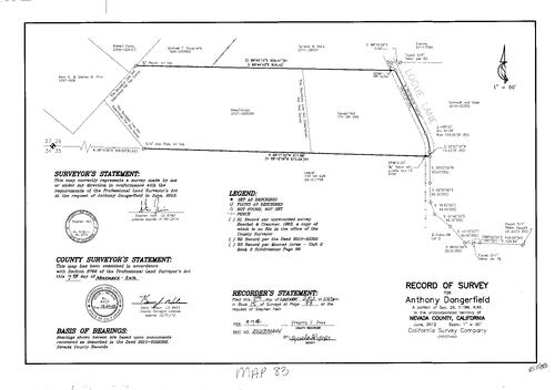 Click to see Record of Survey Book 15, pg. 83 (2012) of Nevada County Recorders Survey Maps Book 15