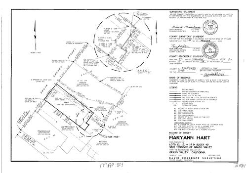 Click to see Record of Survey Book 15, pg. 84 (2012) of Nevada County Recorders Survey Maps Book 15