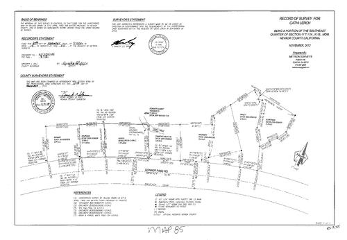 Click to see Record of Survey Book 15, pg. 85 (2012) of Nevada County Recorders Survey Maps Book 15