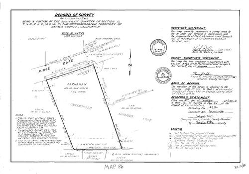 Click to see Record of Survey Book 15, pg. 86 (2012) of Nevada County Recorders Survey Maps Book 15