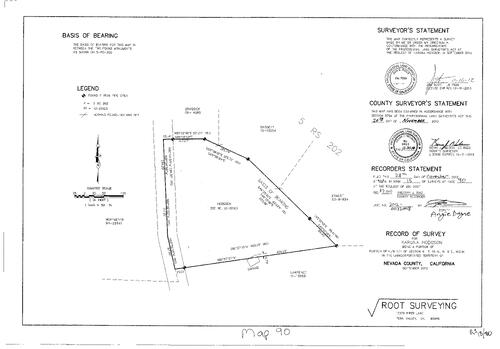 Click to see Record of Survey Book 15, pg. 90 (2012) of Nevada County Recorders Survey Maps Book 15