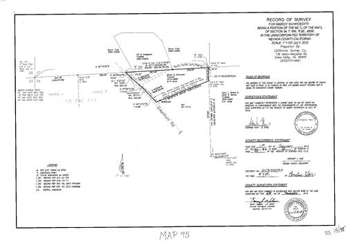 Click to see Record of Survey Book 15, pg. 95 (2013) of Nevada County Recorders Survey Maps Book 15