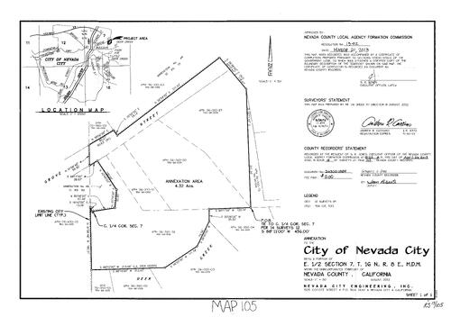 Click to see Record of Survey Book 15, pg. 105 (2013) of Nevada County Recorders Survey Maps Book 15