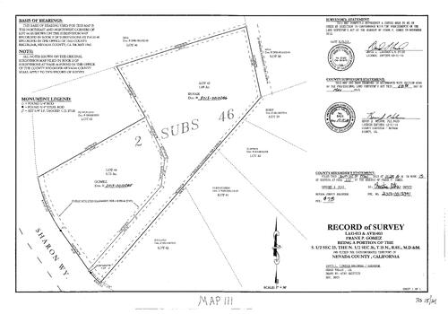 Click to see Record of Survey Book 15, pg. 111 (2013) of Nevada County Recorders Survey Maps Book 15