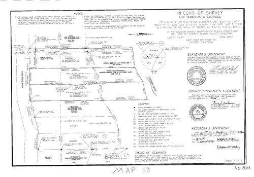 Click to see Record of Survey Book 15, pg. 113 (2013) of Nevada County Recorders Survey Maps Book 15