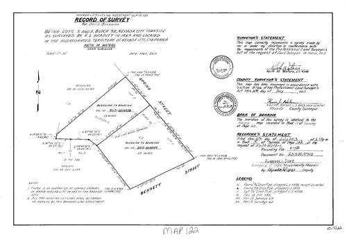 Click to see Record of Survey Book 15, pg. 122 (2013) of Nevada County Recorders Survey Maps Book 15