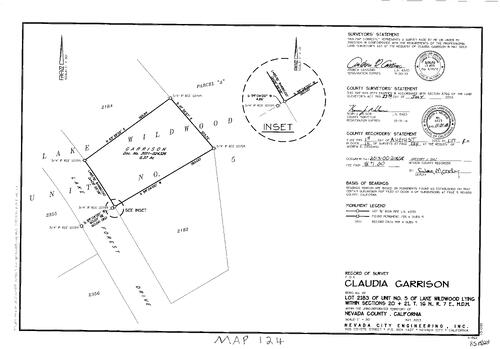 Click to see Record of Survey Book 15, pg. 124 (2013) of Nevada County Recorders Survey Maps Book 15
