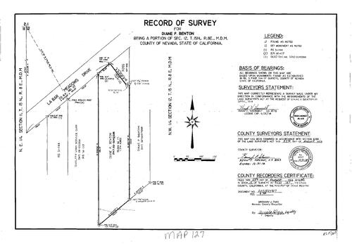 Click to see Record of Survey Book 15, pg. 127 (2013) of Nevada County Recorders Survey Maps Book 15