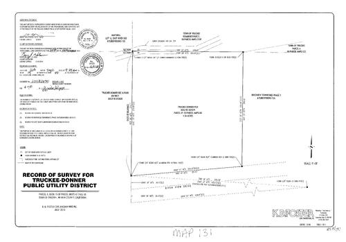 Click to see Record of Survey Book 15, pg. 131 (2013) of Nevada County Recorders Survey Maps Book 15