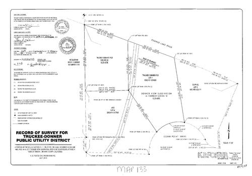 Click to see Record of Survey Book 15, pg. 133 (2013) of Nevada County Recorders Survey Maps Book 15