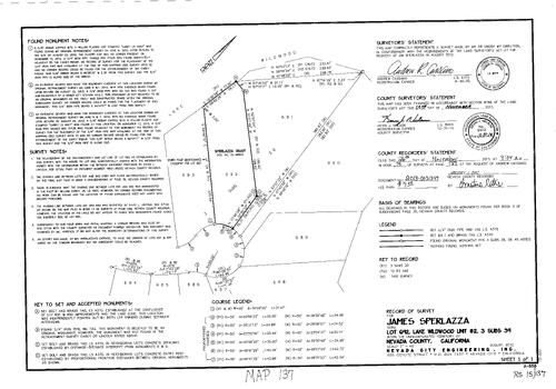 Click to see Record of Survey, Book 15, pg. 137 (2013) of Nevada County Recorders Survey Maps Book 15