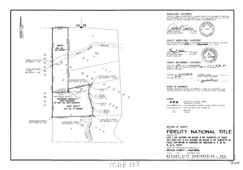 Click to see Record of Survey, Book 15, pg. 138 (2013) of Nevada County Recorders Survey Maps Book 15