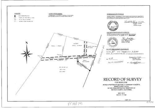 Click to see Record of Survey, Book 15, pg. 141 (2013) of Nevada County Recorders Survey Maps Book 15