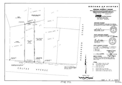 Click to see Record of Survey, Book 15, pg. 142 (2013) of Nevada County Recorders Survey Maps Book 15