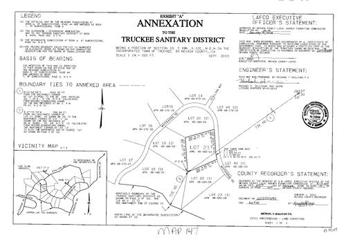 Click to see Record of Survey Book 15, pg. 147 (2014) of Nevada County Recorders Survey Maps Book 15