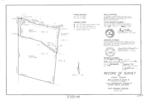Click to see Record of Survey Book 15, pg. 149 (2014) of Nevada County Recorders Survey Maps Book 15
