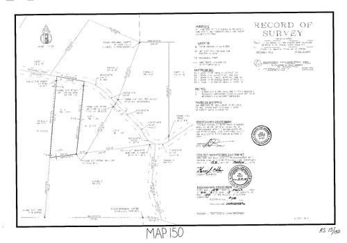 Click to see Record of Survey Book 15, pg. 150 (2014) of Nevada County Recorders Survey Maps Book 15