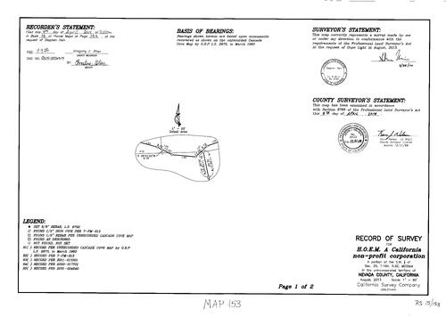 Click to see Record of Survey Book 15, pg. 153 (2014) of Nevada County Recorders Survey Maps Book 15