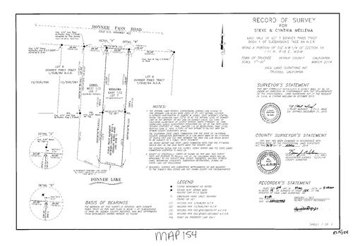 Click to see Record of Survey Book 15, pg. 154 (2014) of Nevada County Recorders Survey Maps Book 15