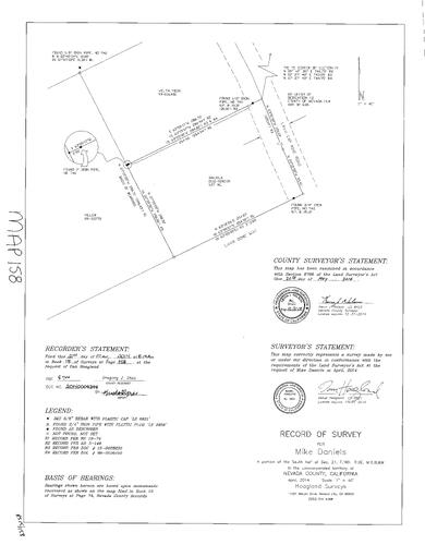 Click to see Record of Survey Book 15, pg. 158 (2014) of Nevada County Recorders Survey Maps Book 15