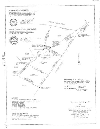 Click to see Record of Survey Book 15, pg. 159 (2014) of Nevada County Recorders Survey Maps Book 15