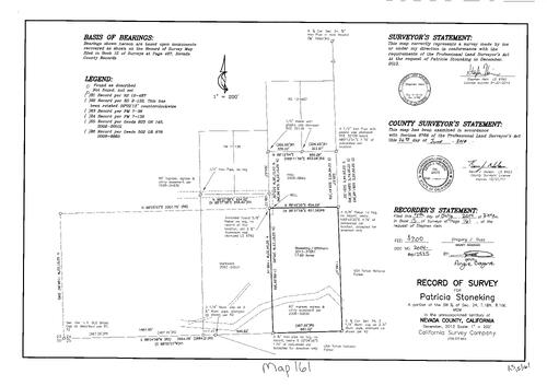 Click to see Record of Survey Book 15, pg. 161 (2014) of Nevada County Recorders Survey Maps Book 15