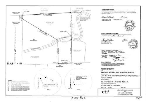 Click to see Record of Survey Book 15, pg. 162 (2014) of Nevada County Recorders Survey Maps Book 15