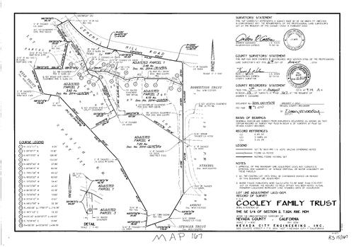 Click to see Record of Survey Book 15, pg. 167 (2014) of Nevada County Recorders Survey Maps Book 15