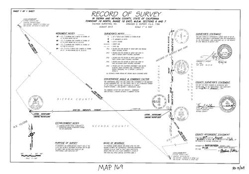 Click to see Record of Survey Book 15, pg. 169 (2014) of Nevada County Recorders Survey Maps Book 15