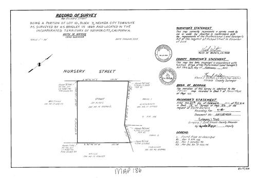 Click to see Record of Survey Book 15, pg. 186 (2015) of Nevada County Recorders Survey Maps Book 15