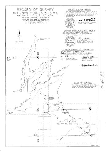Click to see Record of Survey Book 15, pg. 190 (2015) of Nevada County Recorders Survey Maps Book 15