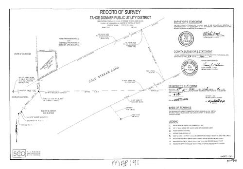 Click to see Record of Survey Book 15, pg. 191 (2015) of Nevada County Recorders Survey Maps Book 15