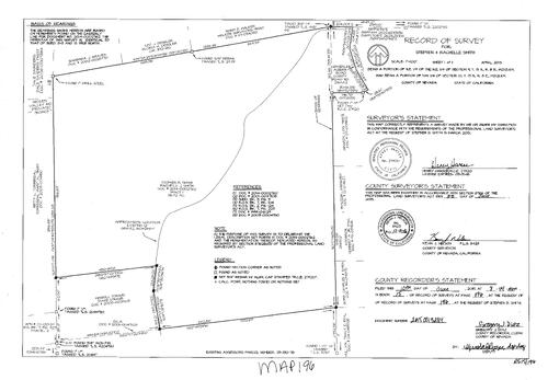 Click to see Record of Survey Book 15, pg. 196 (2015) of Nevada County Recorders Survey Maps Book 15