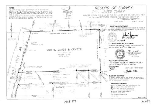 Click to see Record of Survey Book 15, pg. 197 (2015) of Nevada County Recorders Survey Maps Book 15